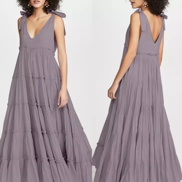 Long Flowing Sundress With Shoulder Ties - Picture 1 of 6